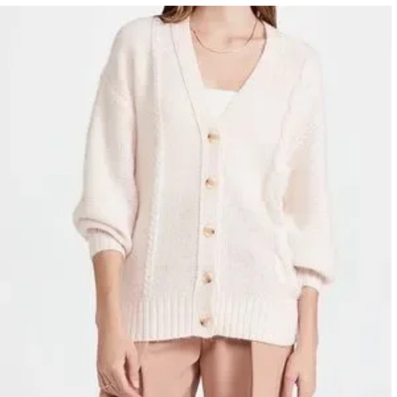 STAUD Sweaters - STAUD Blake Cable Knit Cardigan Wool Size M Sweater